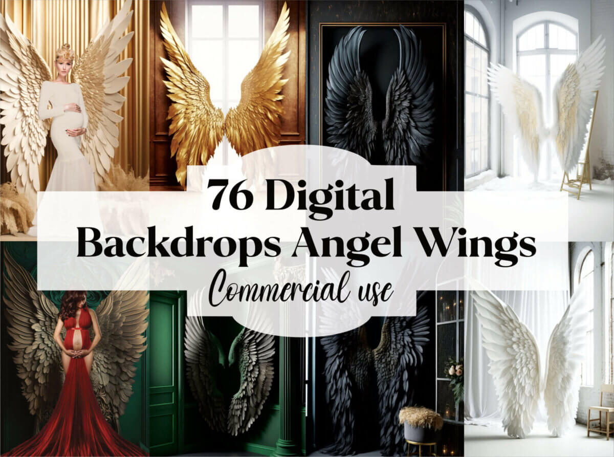 76 Angel Wings Photo Backdrops