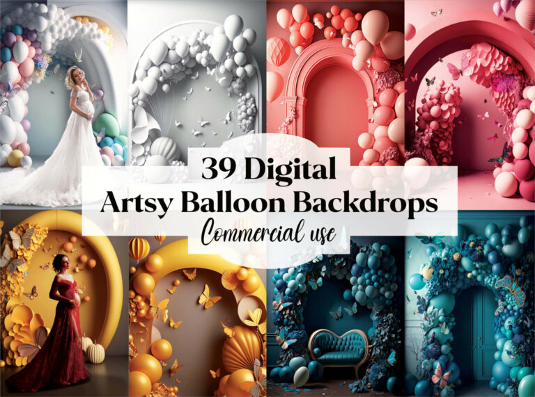 39 Digital Balloon Photo Backdrops